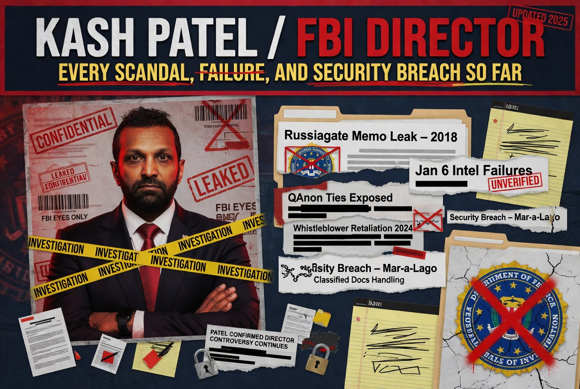 FBI局长卡什·帕特尔:任期内的丑闻、失误与安全漏洞全记录